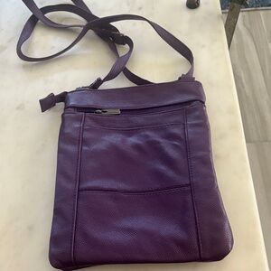 Purple Leather Crossbody Bag